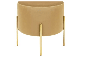 Modern Pouf Made of Red Beech Wood and Velvet Fabric MS-10531