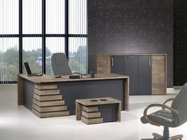 مكتب مدير (160 × 80 × 70 سم) مزود بسايد جانبي MS-10564