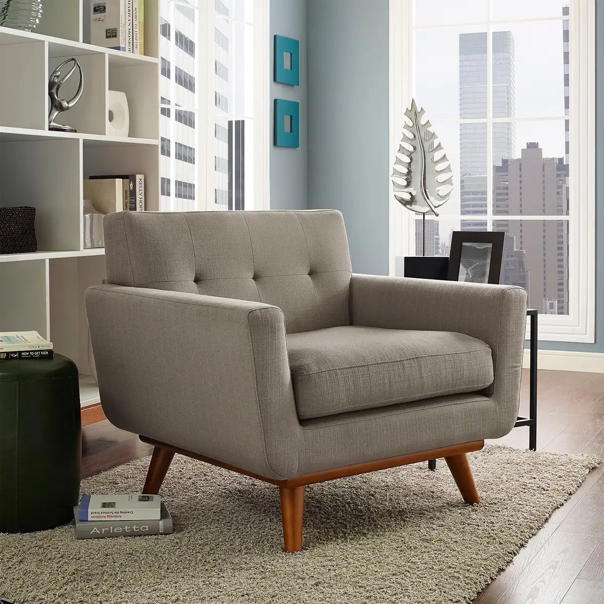 Modern armchair with legs from red beech MS-8161