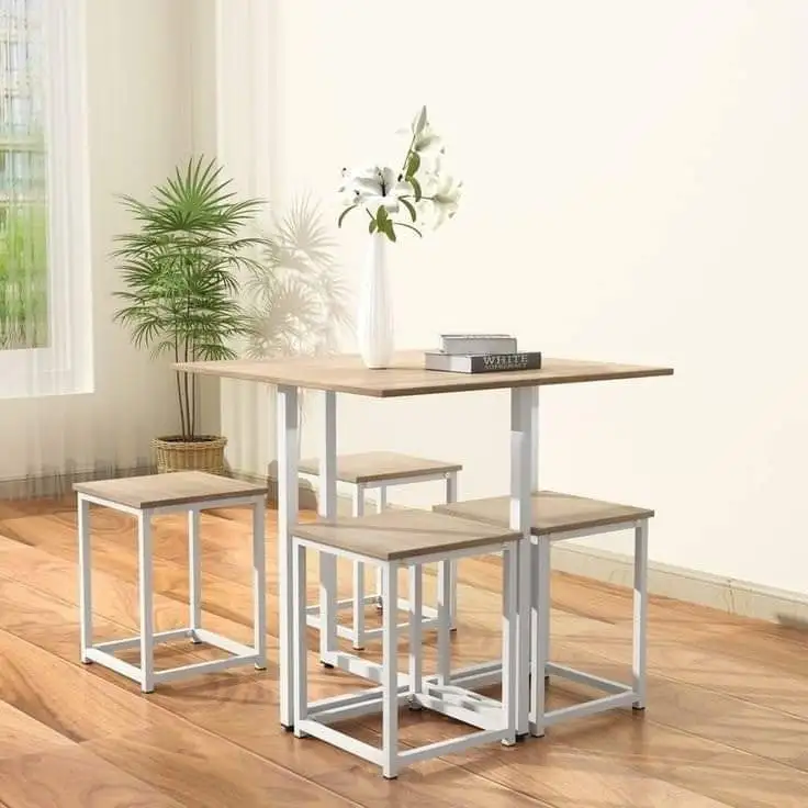 ترابيزة سفرة ستيل دهان الكتروستاتيك و خشب ام دي اف MS-11746