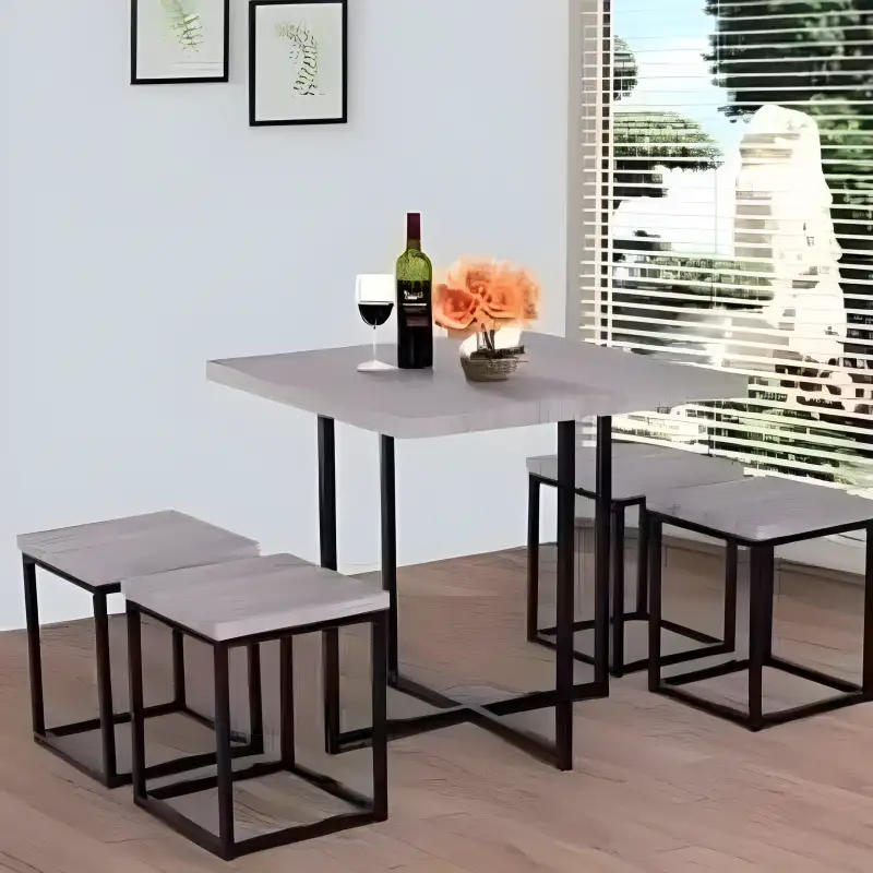 ترابيزة سفرة حديد دهان الكتروستاتيك و خشب كونتر MS-11770