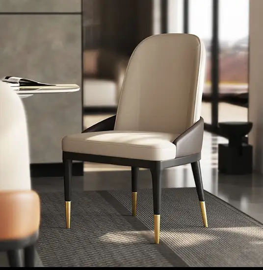 Dining chair, layered wood, upholstered with leather MS-8122