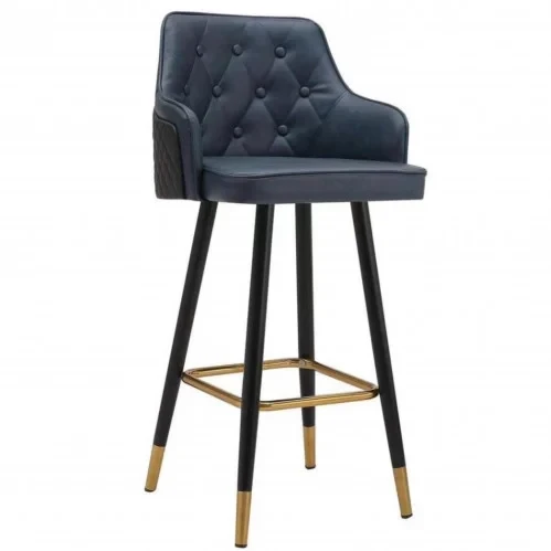 Bar chair made of plywood wood with imported velvet fabric MS-8906