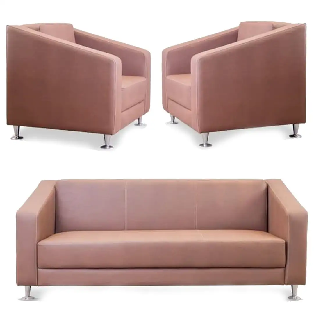 انتريه استقبال مكتبي كنبة 3فرد و2 كرسي فوتيه خشب زان أحمر MS-9895