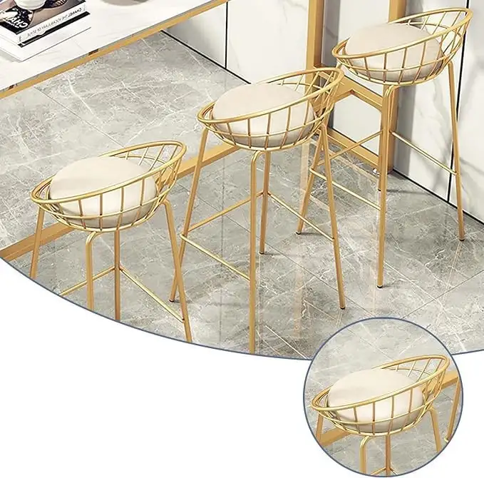 Bar chair made of stainless steel with electrostatic paint, supported on 4 legs MS-8922