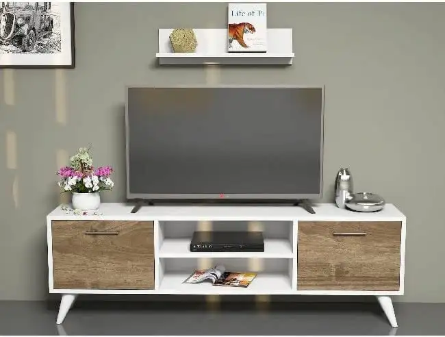 ترابيزة تلفزيون مزودة ب 2 درفة خشب ام دي اف مستورد MS-7825