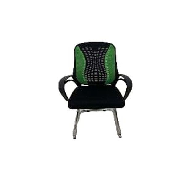 كرسي مكتب انتظار شبك طبي وجلد مستورد يرتكز علي سي نيكل كروم MS-9130