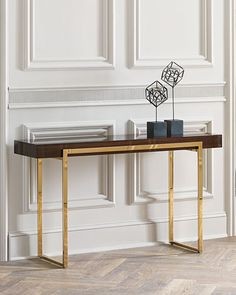 Side decor console MDF wood and stainless steel MS-7356