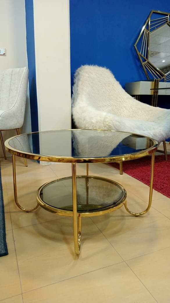 ترابيزة ضيافة مودرن ستانلس ستيل وزجاج MS-13311