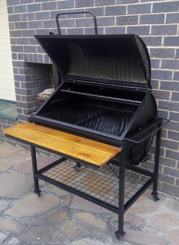 شواية حديقة من حديد دهان إلكتروستاتيك وخشب طبيعي عالي الجودة MS-13255