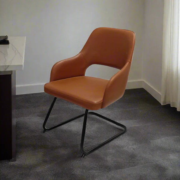 كرسي مكتب انتظار جلد ظهر وسط MS-8422