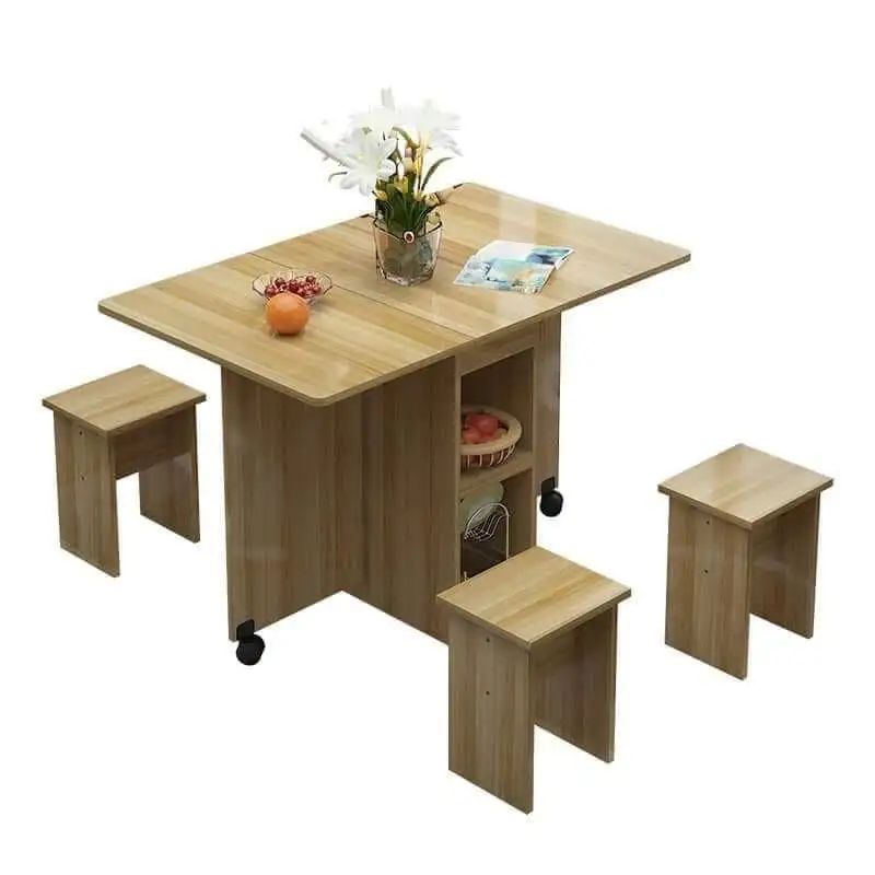 Modern foldable hospitality table with 4 chairs MDF wood with water-resistant melamine layer MS-11501
