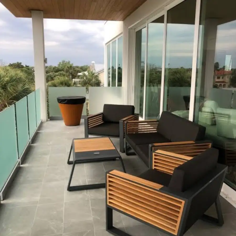 طقم خارجي كنبه 3 مقعد و 2 فوتيه وترابيزه معدن دهان الكتروستاتيك MS-11927