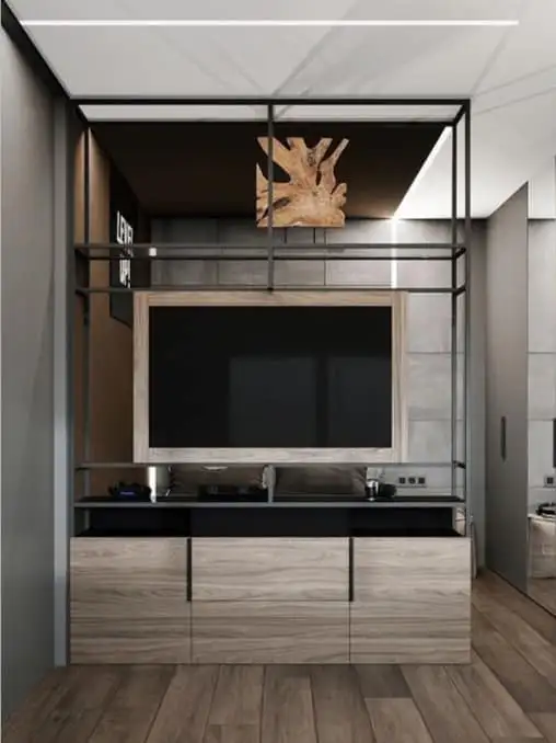 Modern TV unit steel electrostatic treated & MDF MS-11839