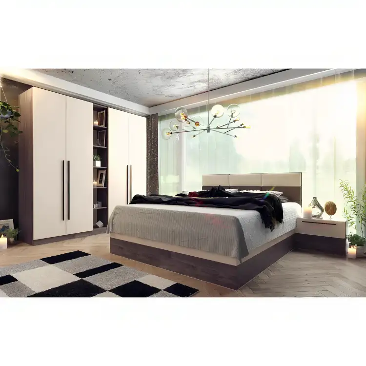 غرفة نوم مودرن مصنوعة من خشب MDF عالي الجودة MS-9251