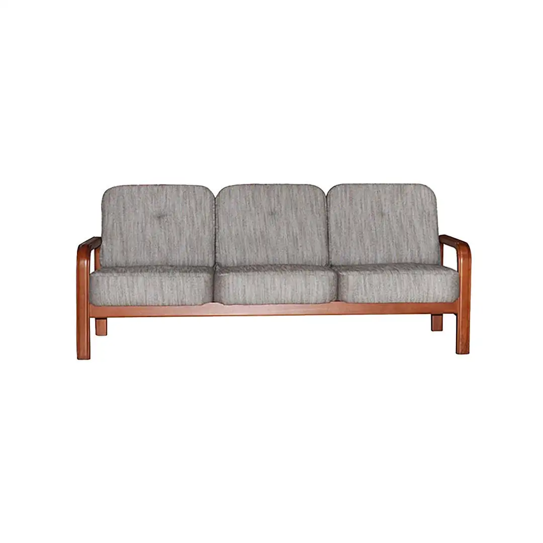 Office Reception Sofa 2-Seater Red Counter Wood with Imported Leather MS-9863