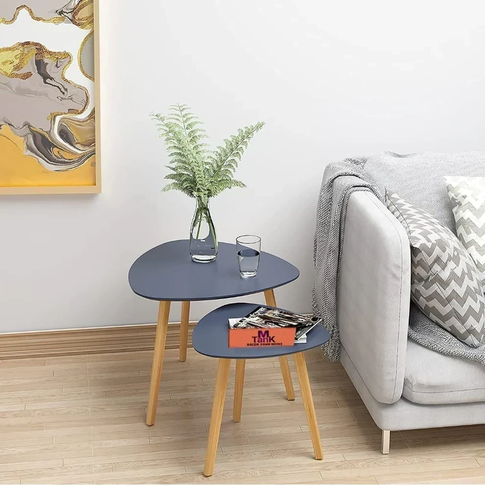 Modern hospitality table electrostatic painted iron with natural wood MS-11460