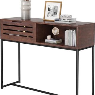 Modern console natural counter wood and iron paint MS-11409