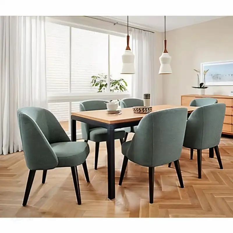 سفره مودرن 6 كرسي خشب زان وخشب ام دي اف مستورد MS-9234