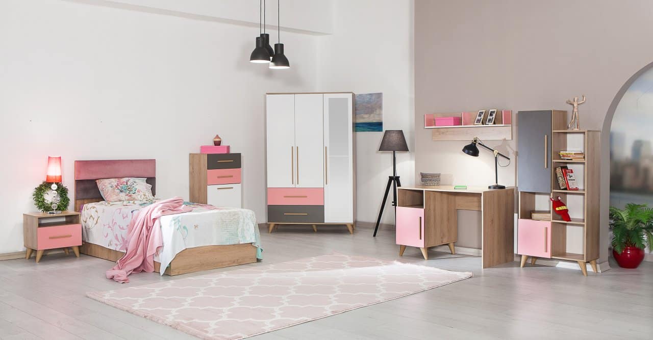 غرفة نوم أطفال خشب MDF محمي بطبقة من الميلامين عالي الجودة MS-9602