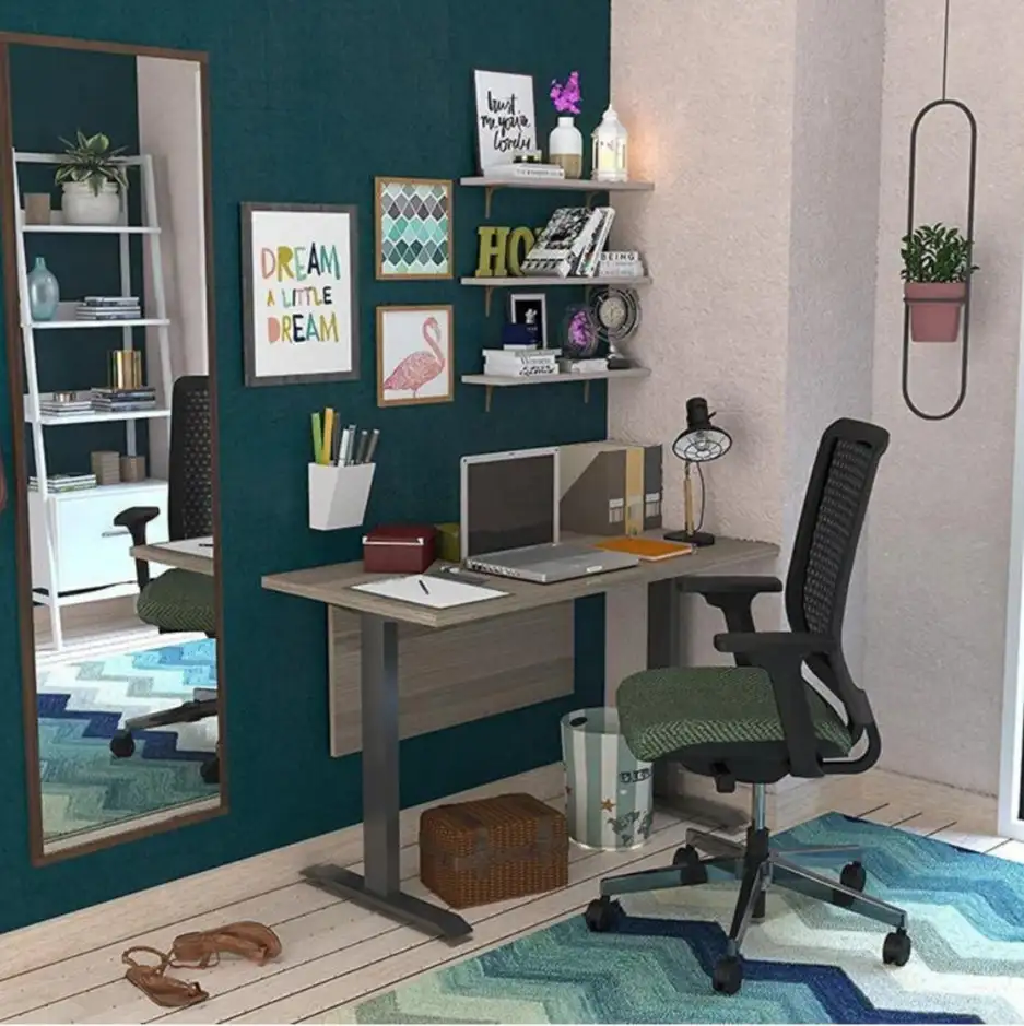 مكتب مذاكرة خشب MDF بقشرة جاهزة والحوامل حديد كاربون دهان الكتروستاتيك MS-12192