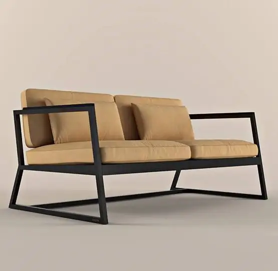 كنبة ثلاث مقاعد مودرن خشب زان أحمر و قماش كتان أو قطيفة MS-11909