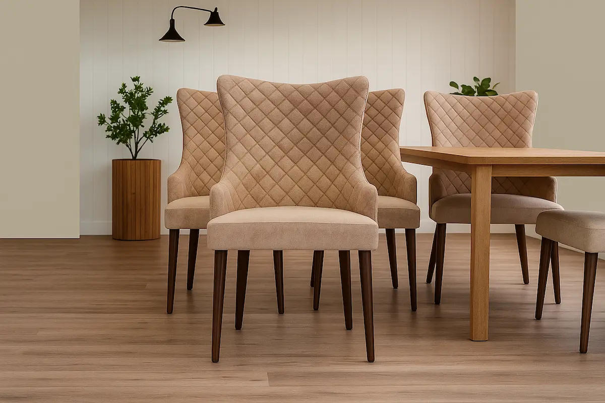 كرسي سفرة مودرن خشب كونتر طبقات قماش مستورد MS-7461