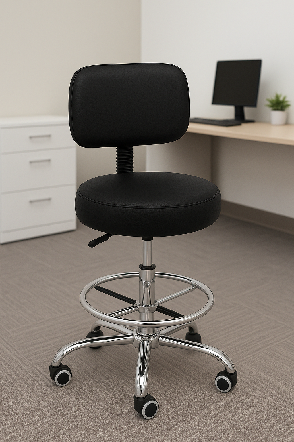 كرسي معمل متحرك على نجمة معدن MS-13548