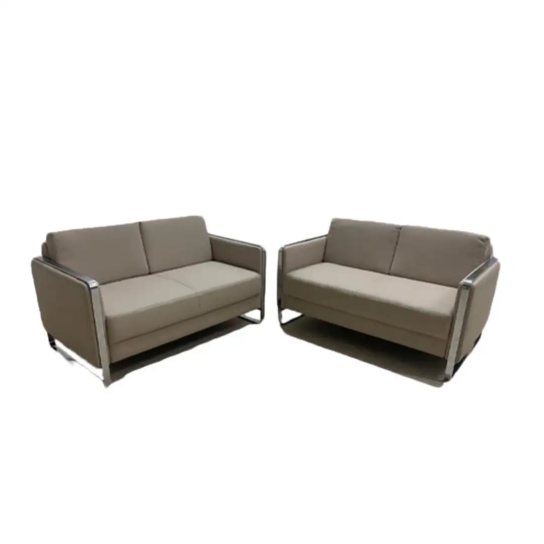 Office Reception Sofa 2-Seater Red Beech Wood MS-9775