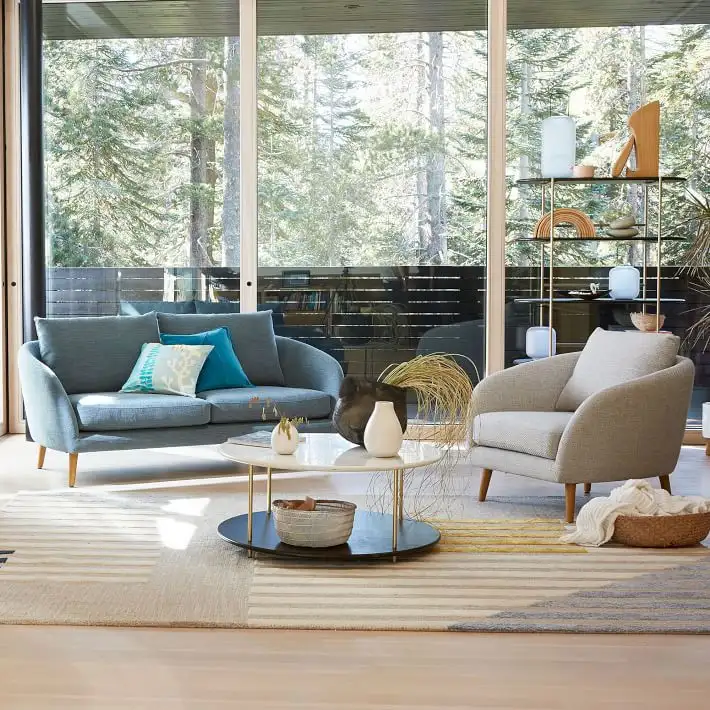 طقم انتريه كنبة 3 مقعد وكرسي خشب زان أحمر وقماش كتان أو قطيفة عالي الجودة MS-11195