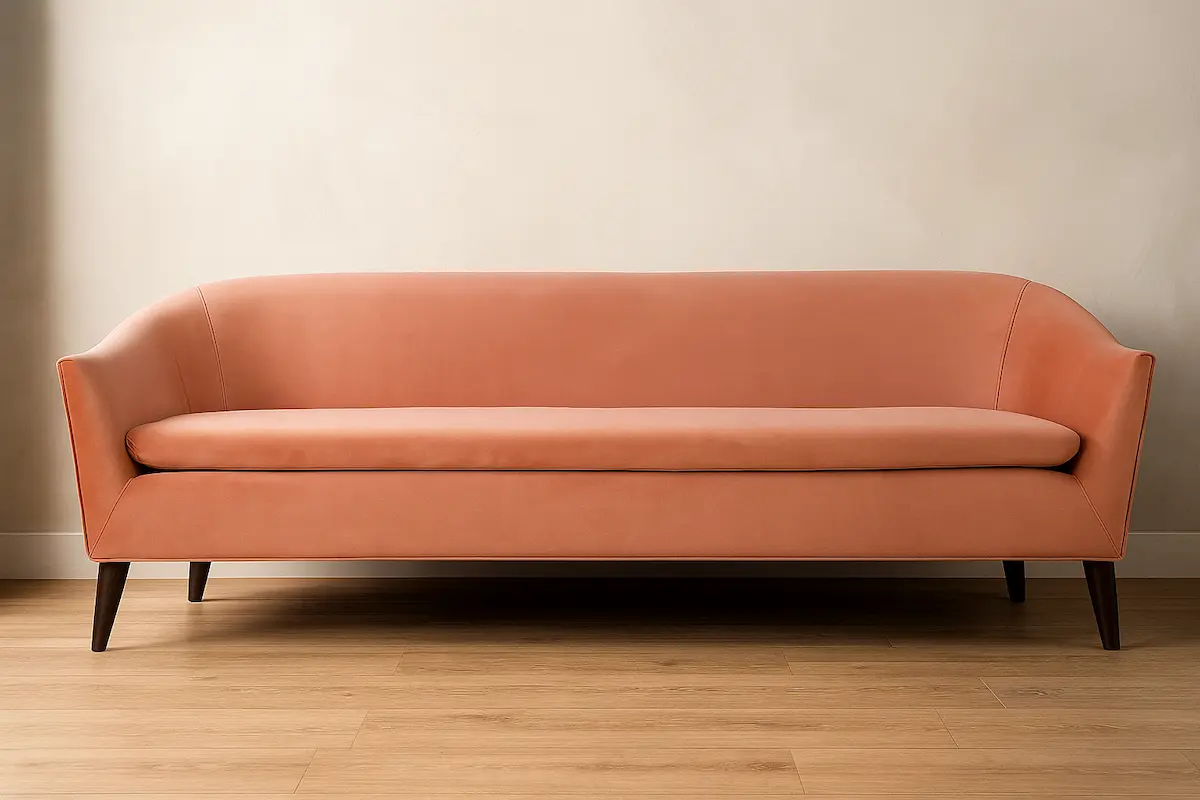 كنبة ثلاث مقاعد خشب زان أحمر و قماش كتان أو قطيفة MS-11234