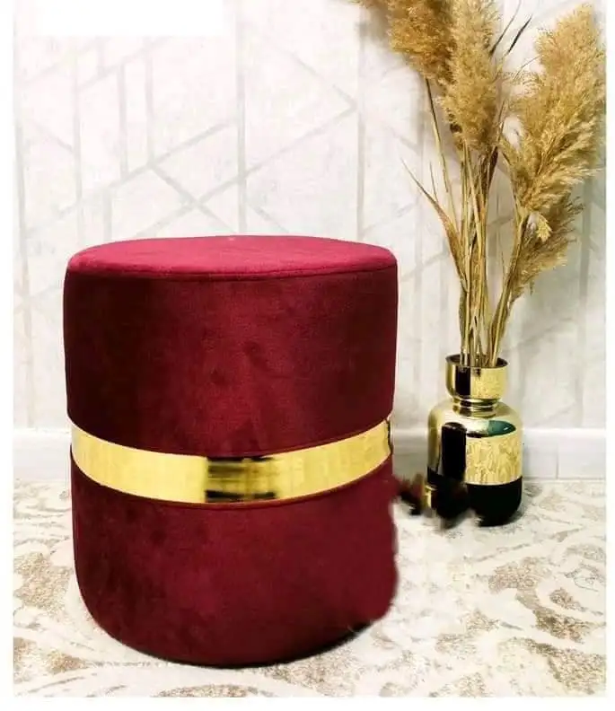 بوف دائري مصنوع من قماش مستورد تركي  -الوان متعددة MS-8027