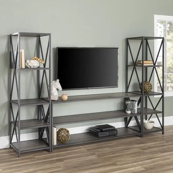 Modern TV unit steel electrostatic treated & MDF MS-11843