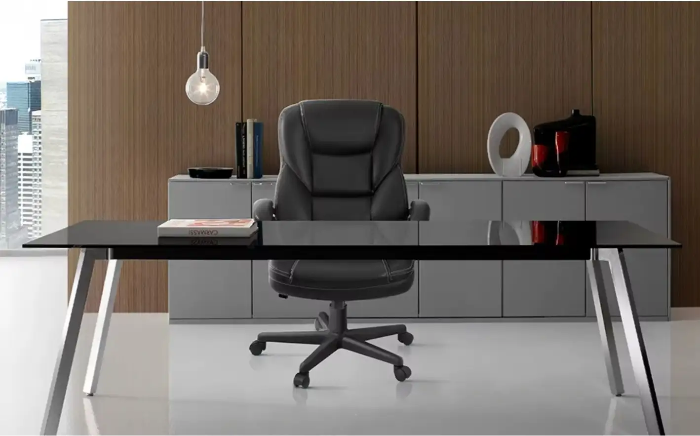 مكتب مدير ستيل دهان الكتروستاتيك وزجاج عالي الجودة MS-13242