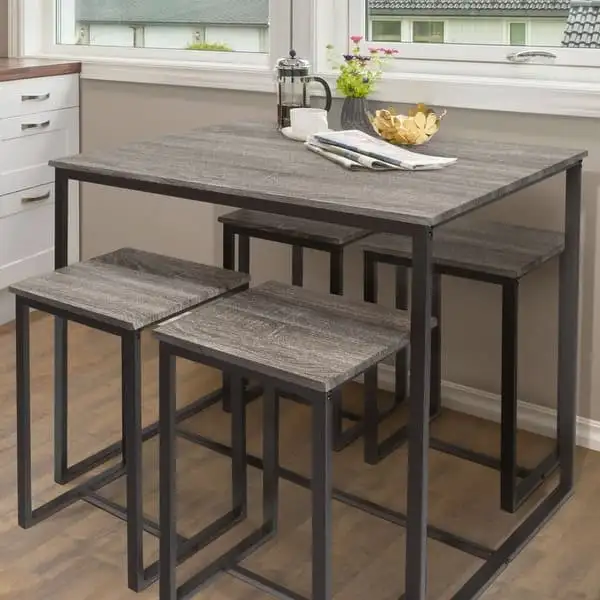 ترابيزة سفرة حديد دهان الكتروستاتيك و خشب كونتر MS-11769