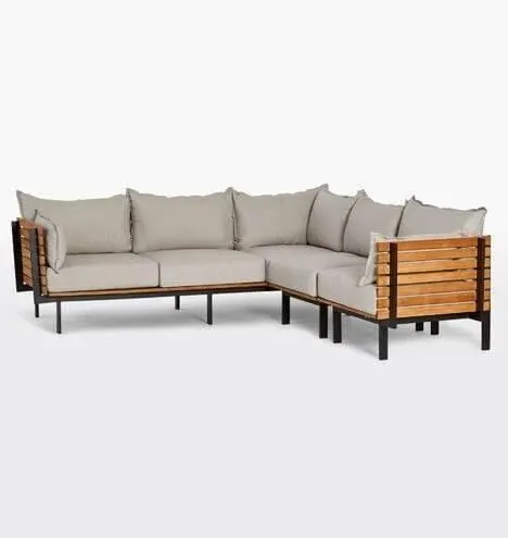 ركنة مودرن خشب طبيعي موسكي ومعدن معالج الكتروستاتيك وقماش كتان تركي عالي الجودة MS-11925