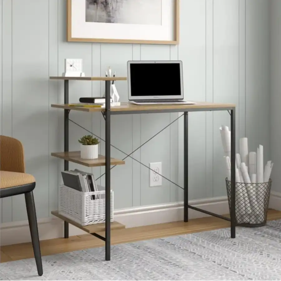 مكتب مذاكرة مزود بمكتبة جانبية خشب MS-12102