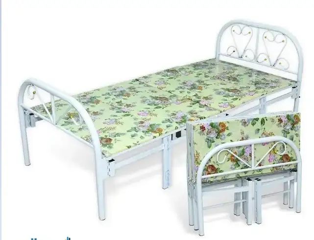 سرير سفري كلاسيك معدني قابل للطي للأماكن الضيقة مصنوع من حديد دهان الكتروستاتك عالي الجودة MS-8782