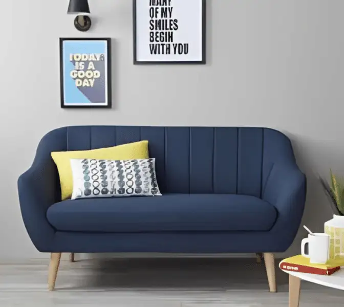 كنبة ثلاث مقاعد مودرن خشب زان أحمر و قماش كتان أو قطيفة MS-11241