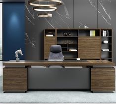 مكتب مدير مودرن (180 × 80 × 75 سم) مزود بسايد جانبي MS-7808