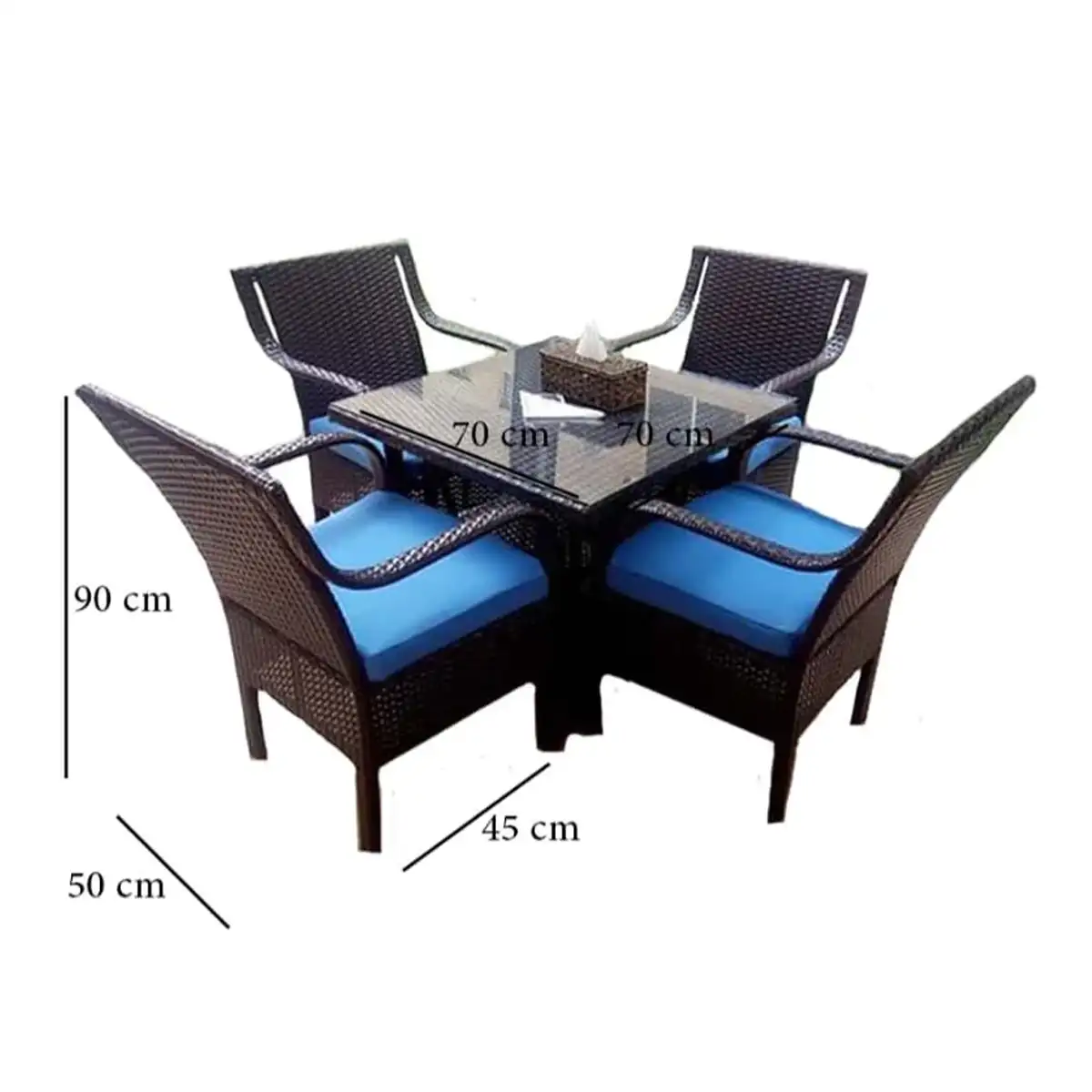 Outdoor Rattan Dining Set 4 Chairs and Table Model MS-8103