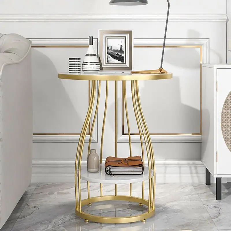 Hospitality table electrostatic painted steel and marble MS-8950