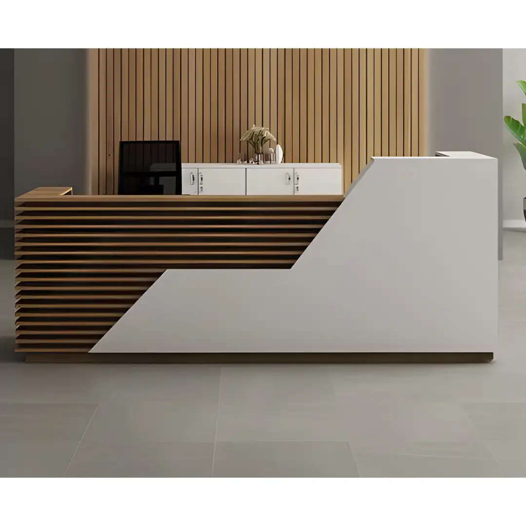 كاونتر استقبال مكتبي مودرن مصنوع من خشب ام دي اف اسباني مكسو بطبقة قشرة ميلامين MS-13015