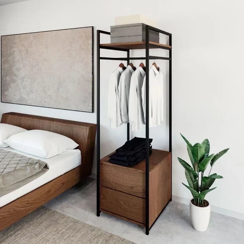 ميني دريسنج روم مصنوعة من ستيل مطلى الكتروستاتيك والخشب كونتر عالي الجودة MS-11585