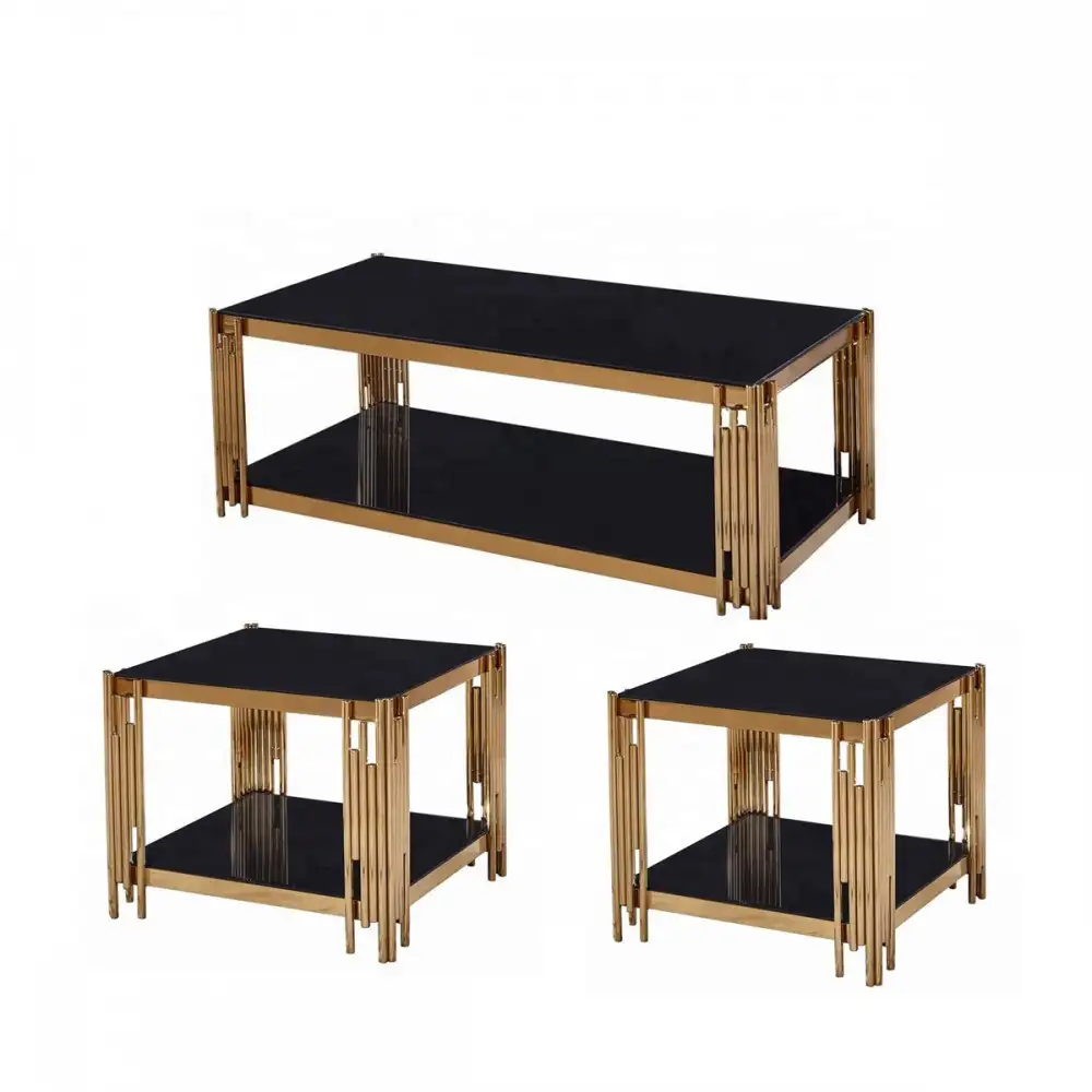 Hospitality table set 3 pieces electrostatic painted steel MS-10530