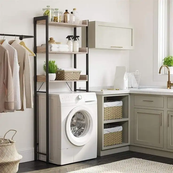 ستاند غسالة مودرن حديد معالج الكتروستاتيك وخشب كونتر معالج بطبقة حماية MS-12055