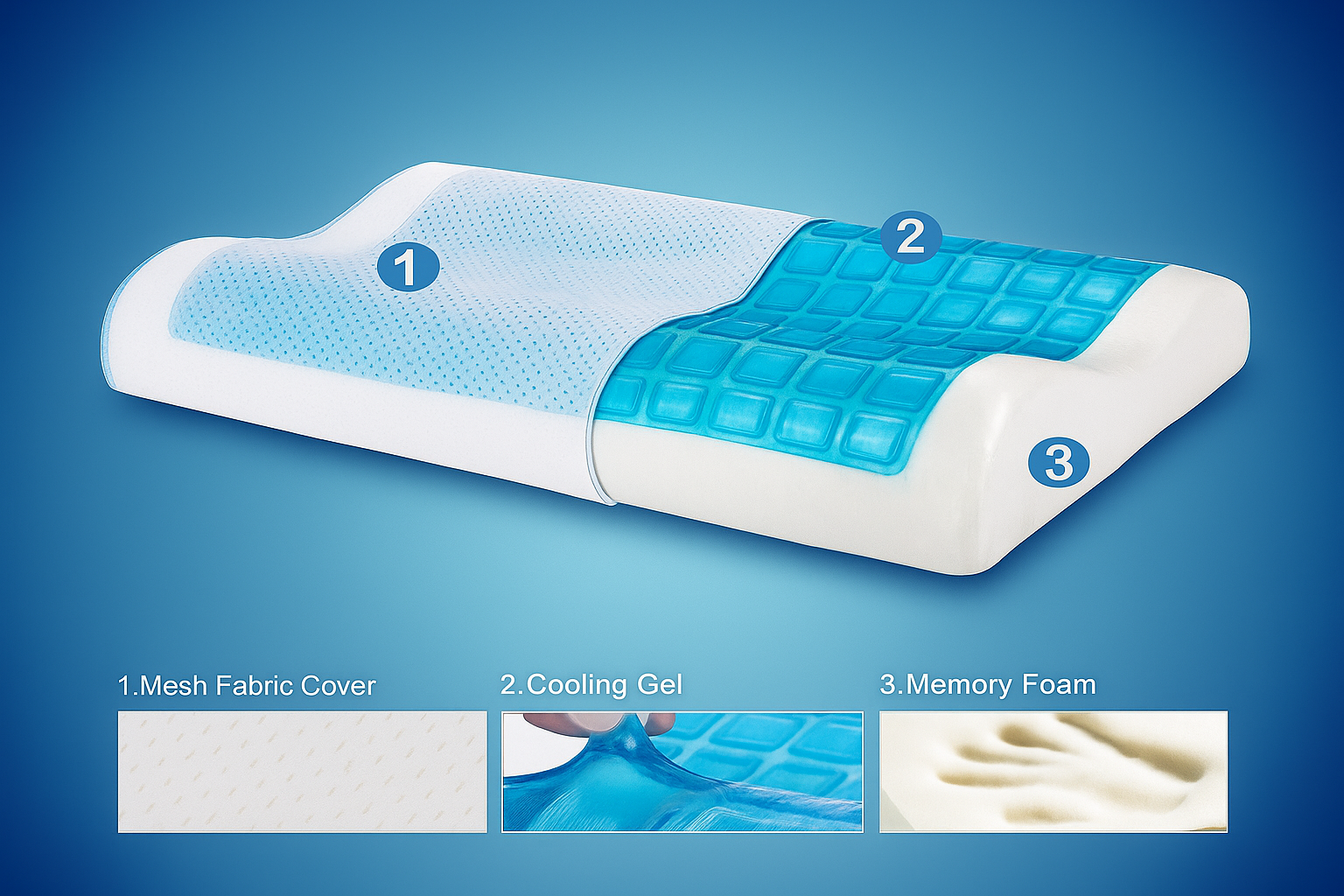 خدادية ميموري فوم مزودة بطبقة من الجل مصنوعة من خامات عالية الجودة MS-13511