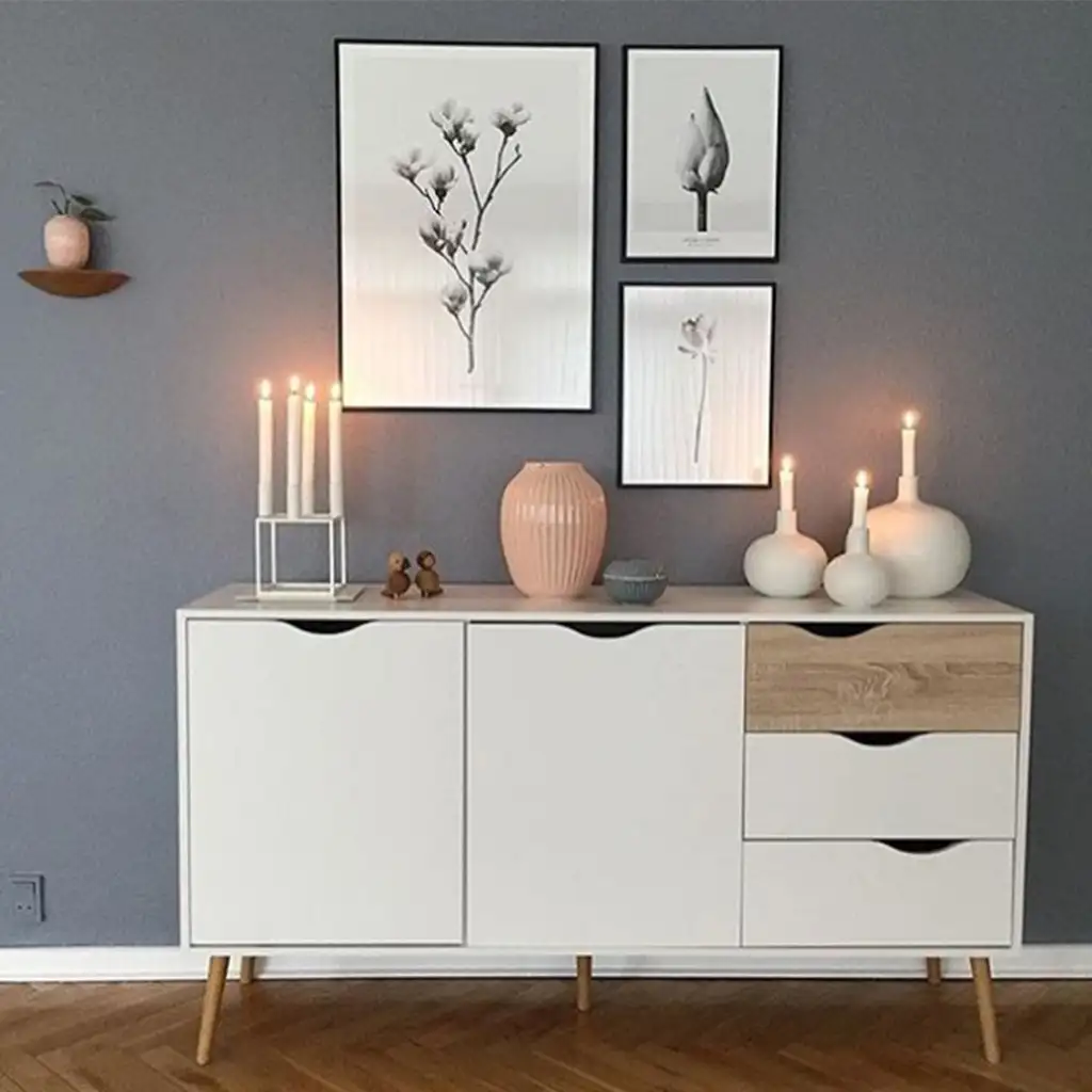 بوفيه مودرن مصنوع من خشب MDF مستورد مع طبقة ميلامين مضادة للمياه MS-11350