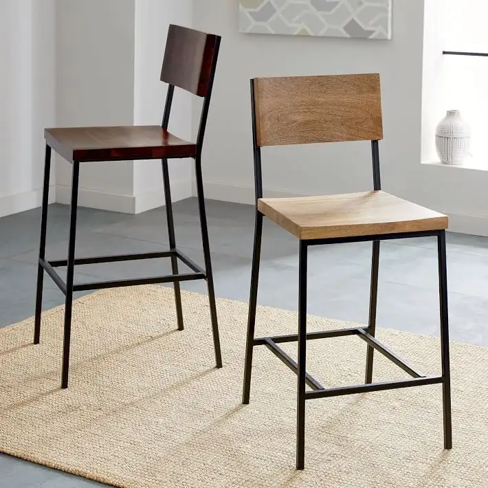 Modern bar chair made of steel with electrostatic paint and wood MS-11711