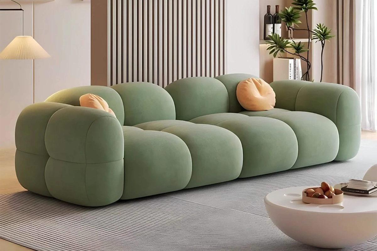 كنبة خشب طبيعي و قماش مستورد (210×85×70 سم) MS-13405